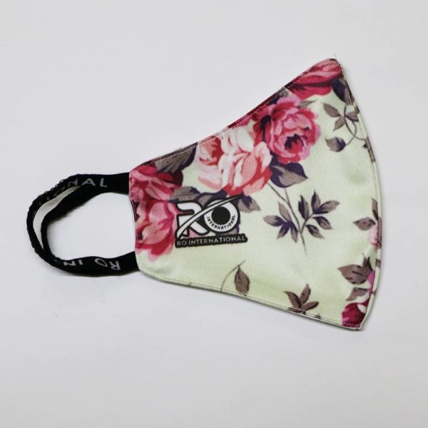RO Digital Face Mask Flower Design Pink & White