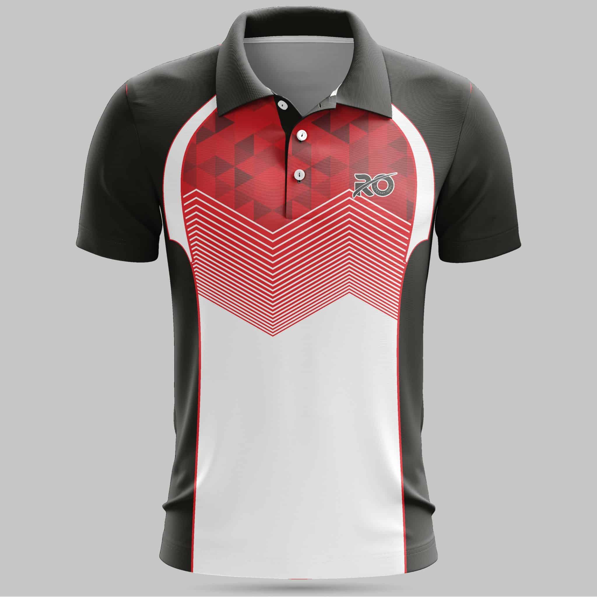 Ro Cricket Jersey Black White Red - RO International