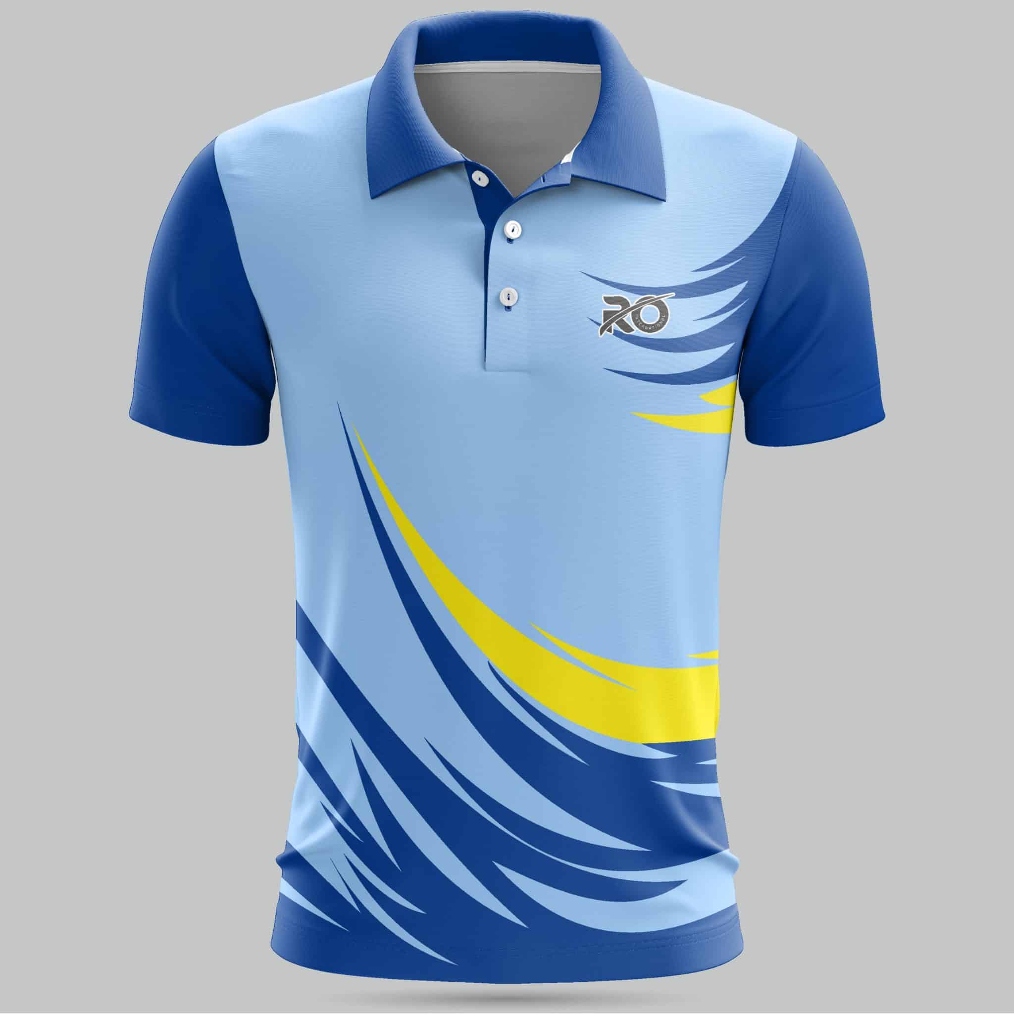 Ro Cricket Jersey Royal Blue Sky Blue - RO International