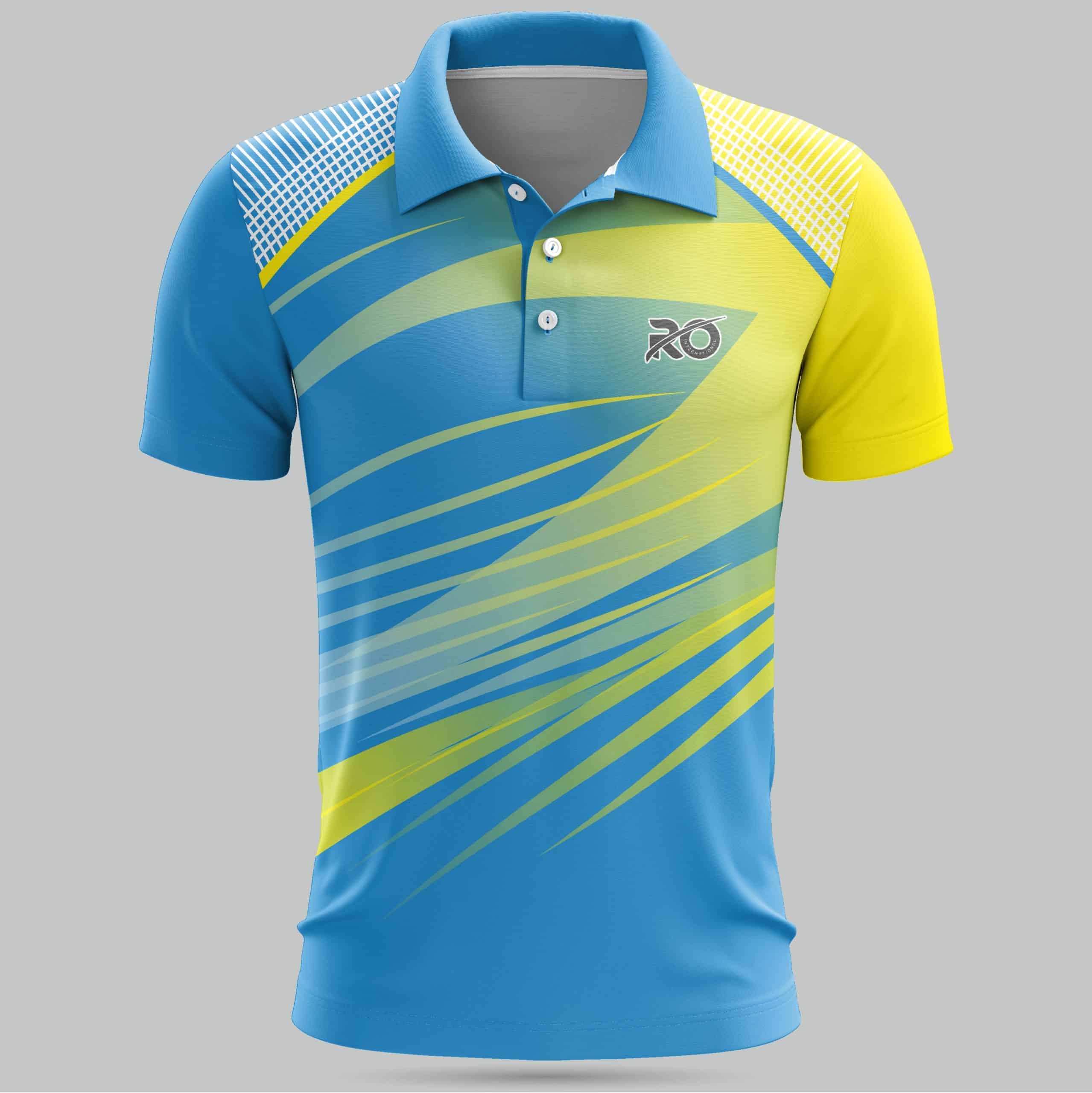 Ro Cricket Jersey T.Blue Lemon Yellow - RO International
