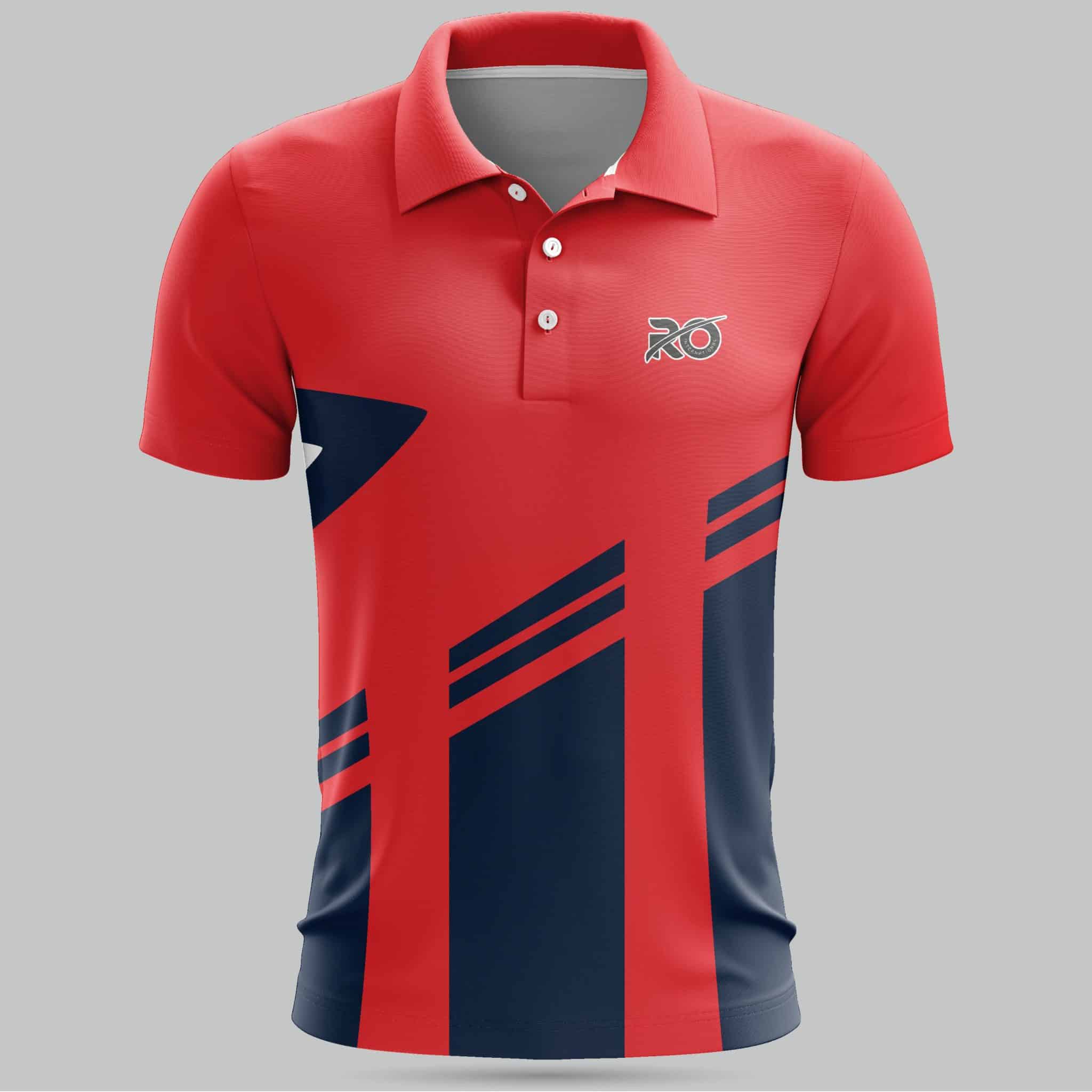 Ro Cricket Jersey Red Navy Blue - RO International